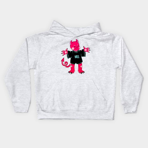 Cute Lil Hell Devil Kids Hoodie by Get A Klu Comics